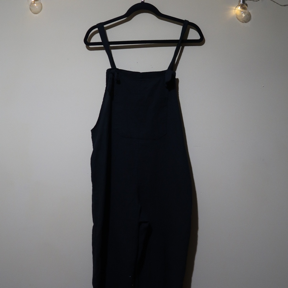 Linen oversized overalls